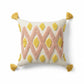Tufted Sun Decorative Throw Pillow with Textured Embroidery and Tassel Corners