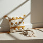 Tufted Sun Decorative Throw Pillow with Textured Embroidery and Tassel Corners