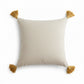 Tufted Sun Decorative Throw Pillow with Textured Embroidery and Tassel Corners