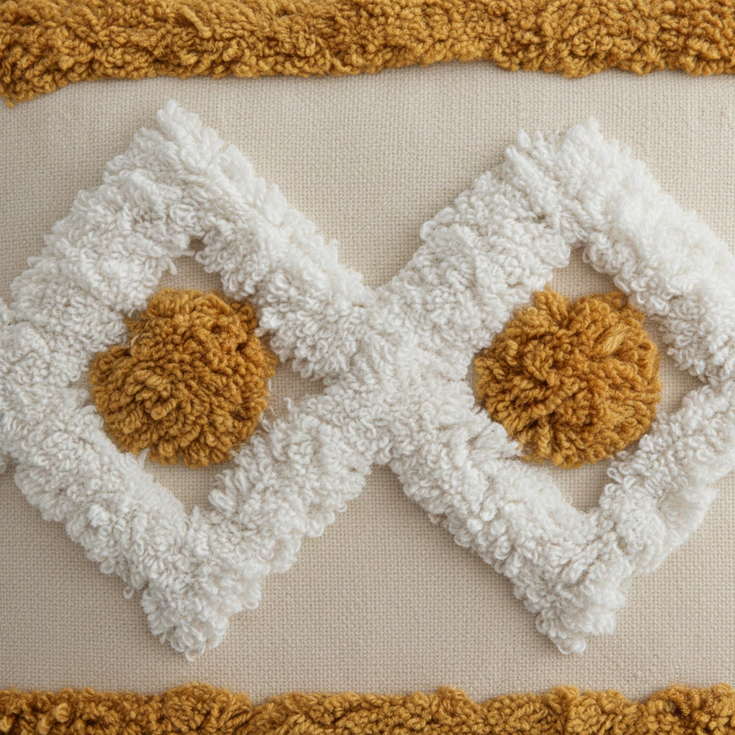 Tufted Sun Decorative Throw Pillow with Textured Embroidery and Tassel Corners
