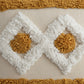 Tufted Sun Decorative Throw Pillow with Textured Embroidery and Tassel Corners