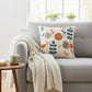 Decorative Floral Throw Pillow Cover Soft Textured Fabric Square Cushion Cover Single Pack