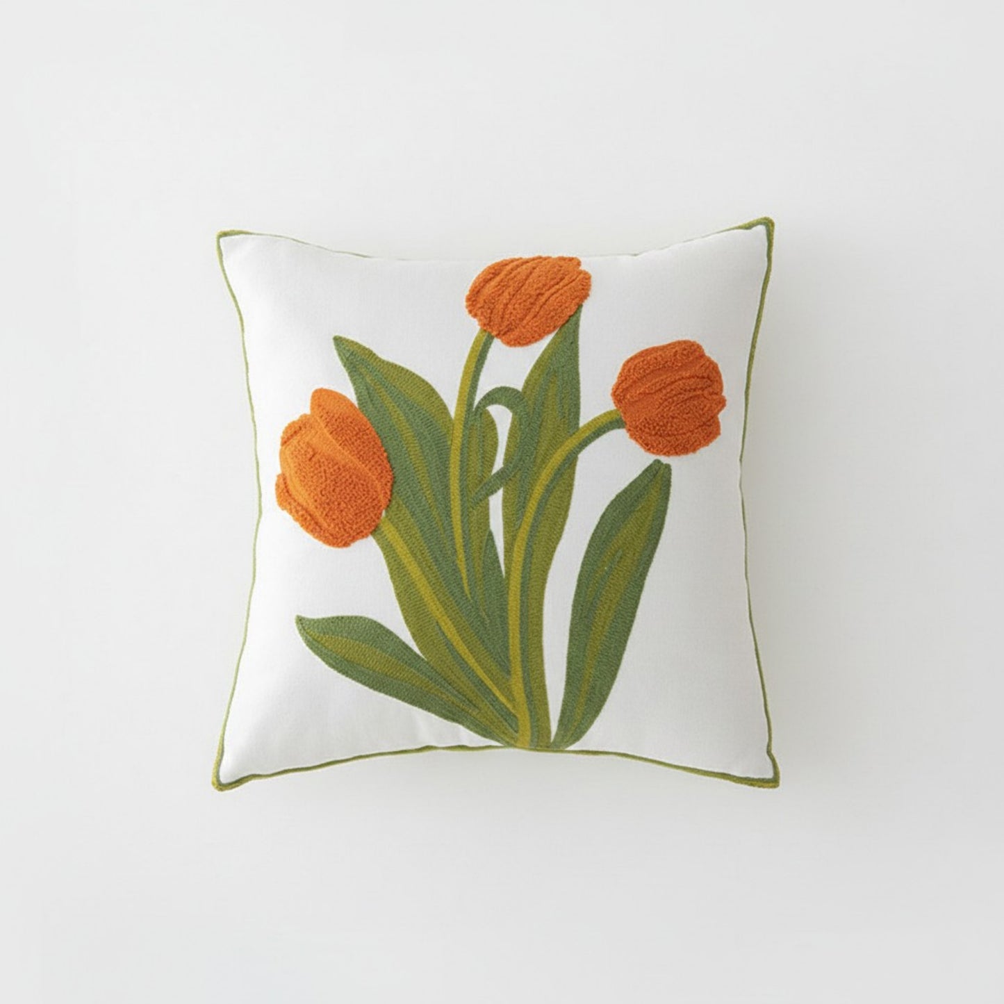 Decorative Floral Throw Pillow Cover Soft Textured Fabric Square Cushion Cover Single Pack