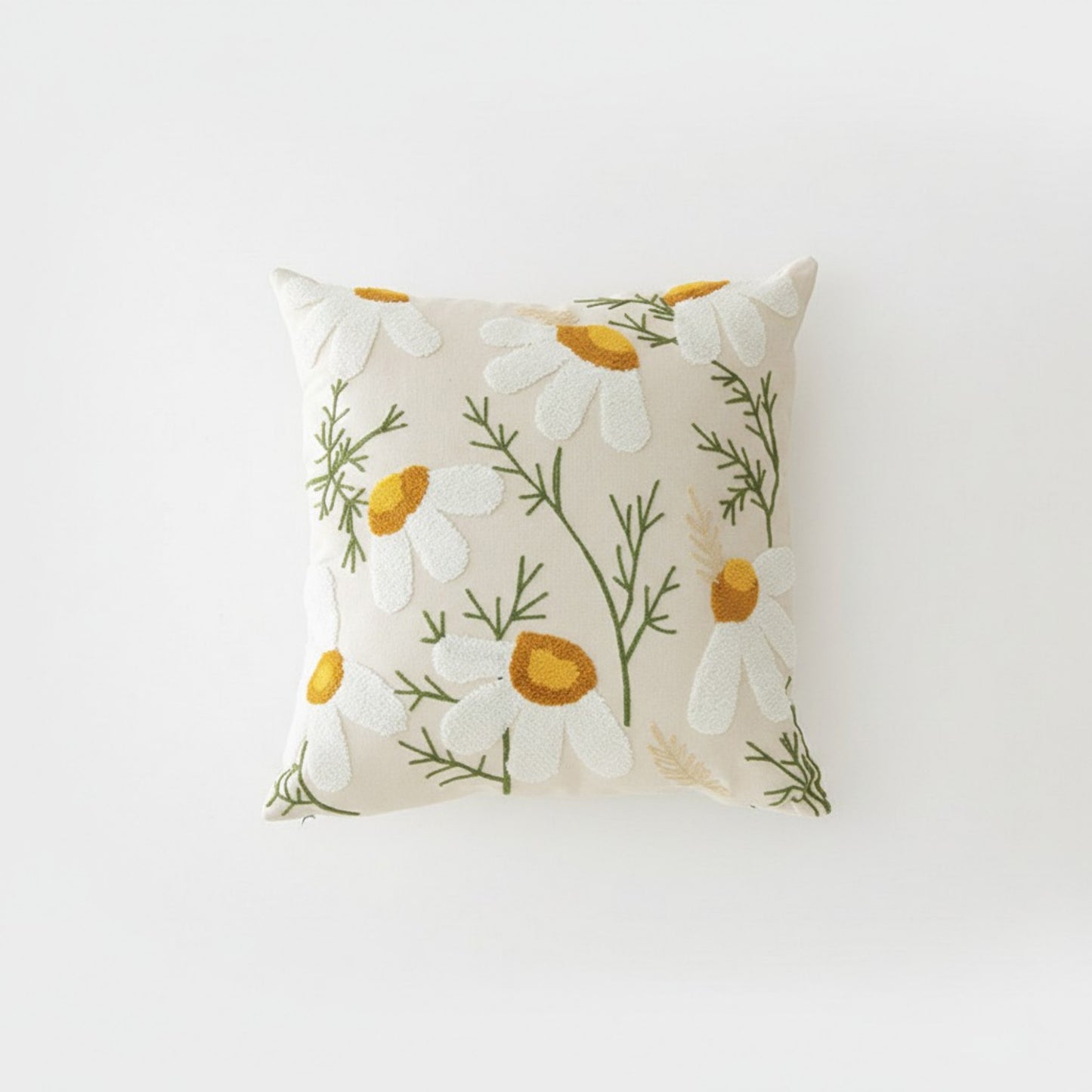 Decorative Floral Throw Pillow Cover Soft Textured Fabric Square Cushion Cover Single Pack