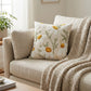 Decorative Floral Throw Pillow Cover Soft Textured Fabric Square Cushion Cover Single Pack