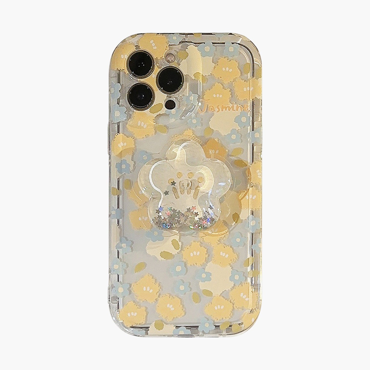 Floral Phone Case with Built In Phone Stand Clear Slim Protective Cover