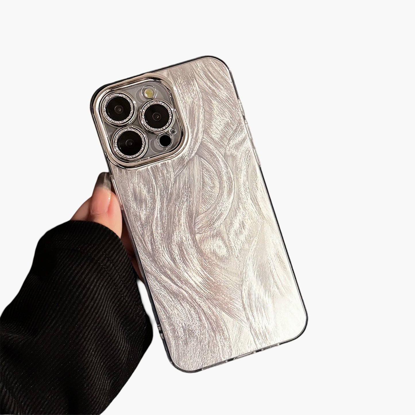 Textured Shimmer Phone Case Slim Protective Cover Minimalist Design