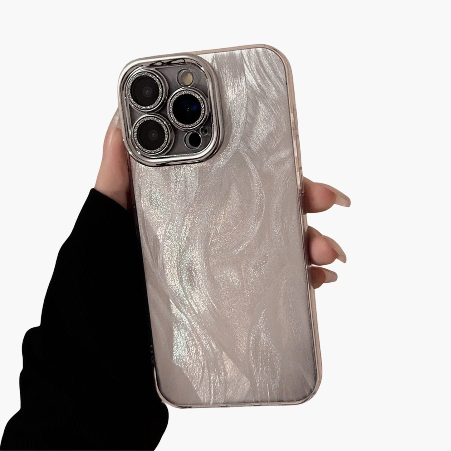 Textured Shimmer Phone Case Slim Protective Cover Minimalist Design