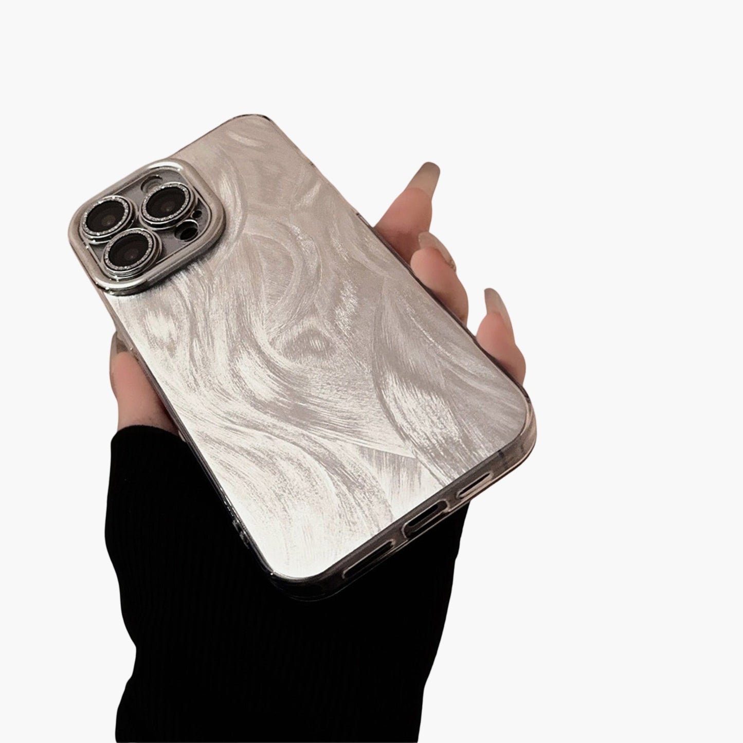 Textured Shimmer Phone Case Slim Protective Cover Minimalist Design