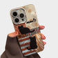 Cute Black Cat Patchwork Art Phone Case