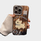 Cute Puppy Phone Case with Beaded Wristlet Charm
