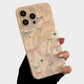 Bow Accent Phone Case with Textured Wave Finish and Decorative Crystal Details