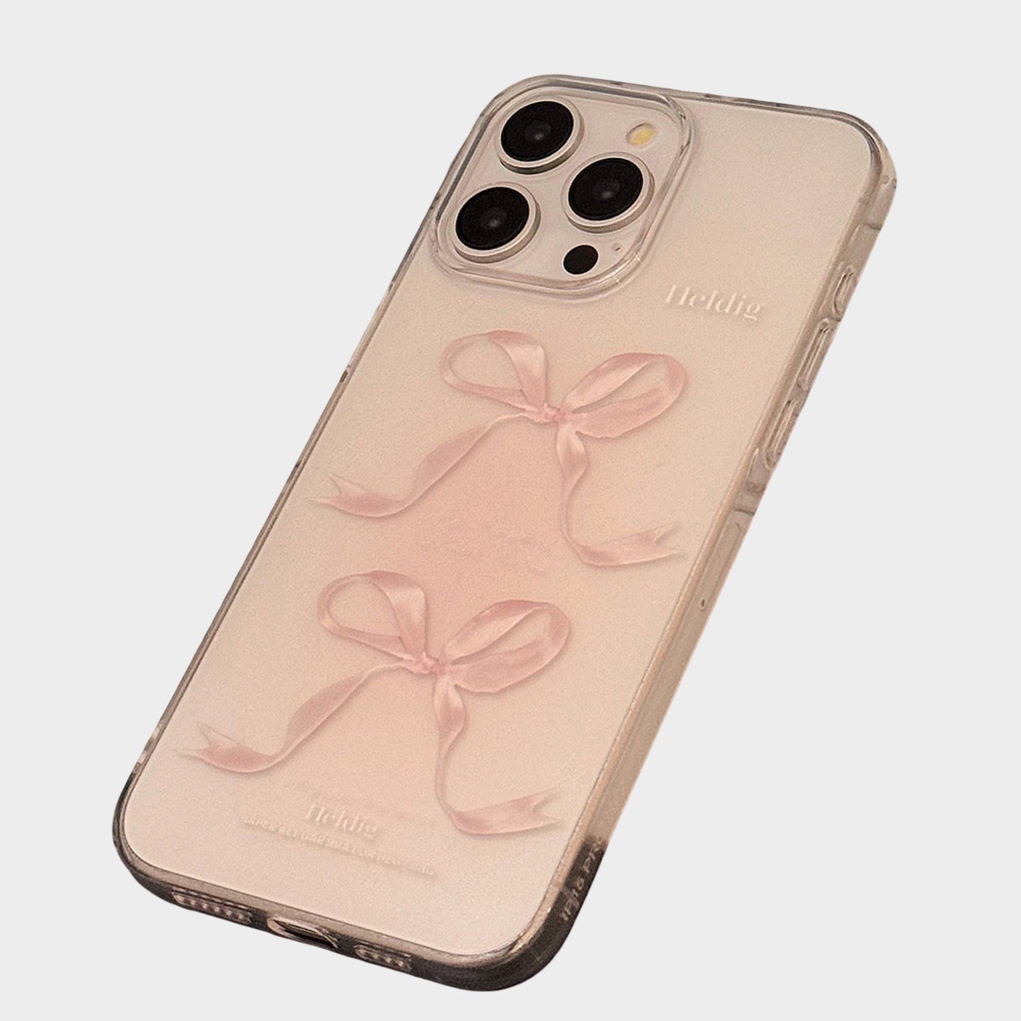 Bow Print Phone Case with Frosted Clear Finish and Slim Protective Design