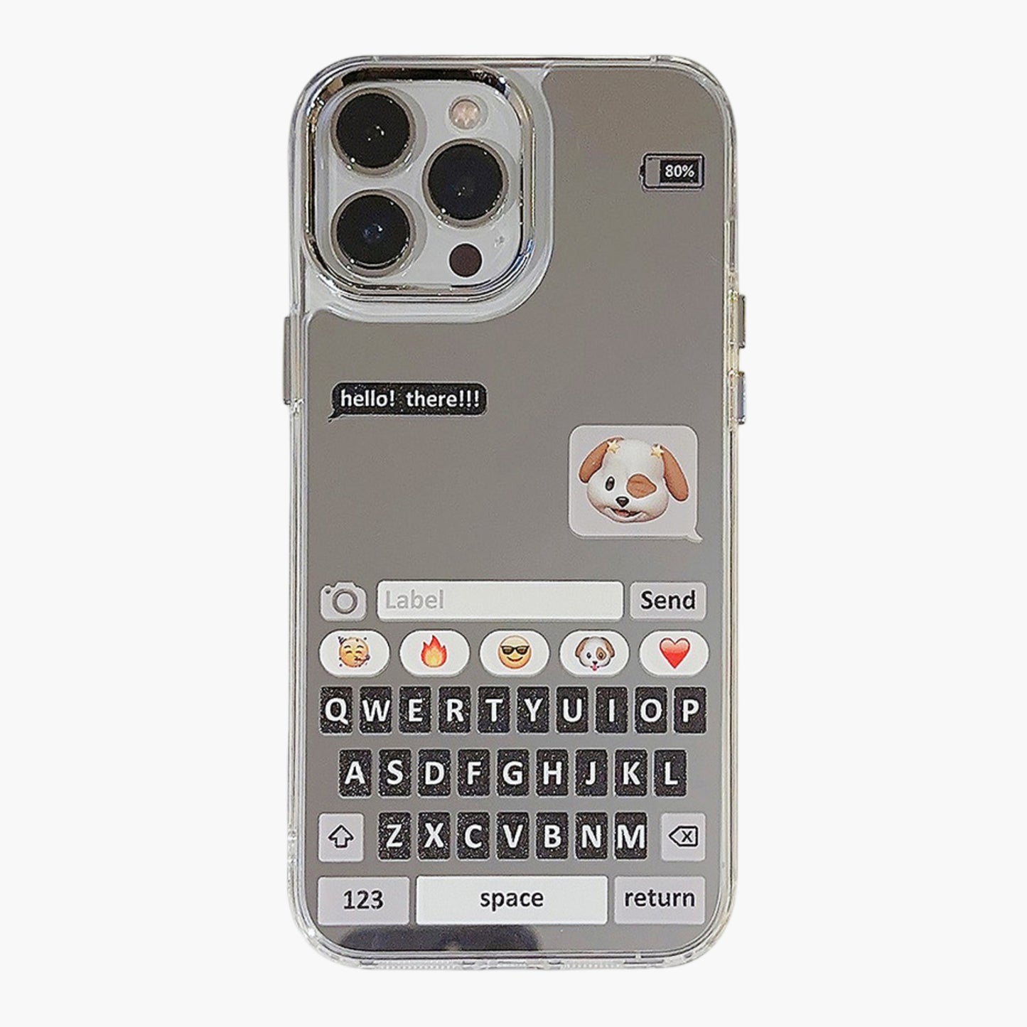 Mirror Phone Case with Chat Message Graphic Text Design Reflective Protective Cover