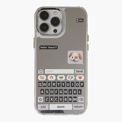 Mirror Phone Case with Chat Message Graphic Text Design Reflective Protective Cover