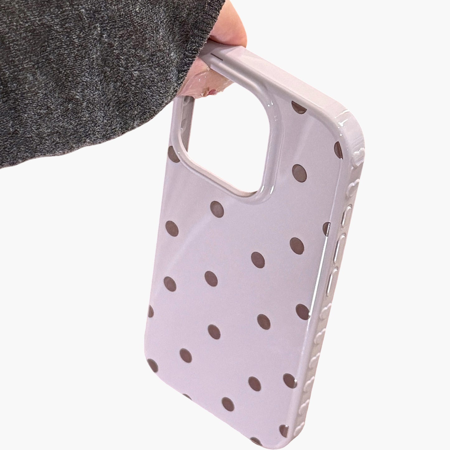 Polka Dot Phone Case with Glossy Finish Pattern Design Lightweight Protective Cover