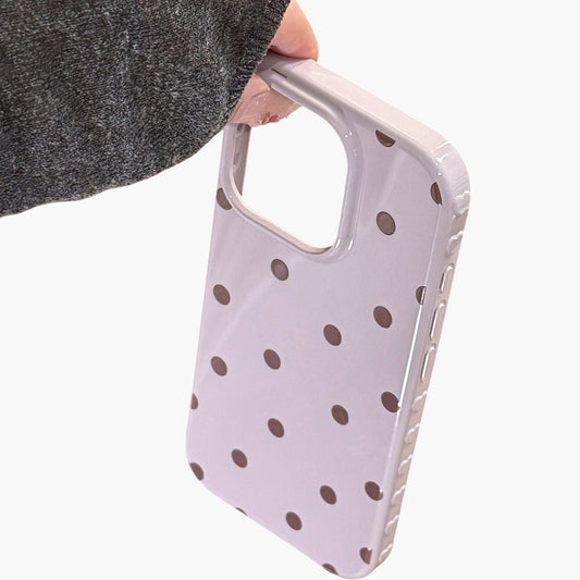Polka Dot Phone Case with Glossy Finish Pattern Design Lightweight Protective Cover