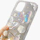 Pearl Butterfly Phone Case with 3D Floral Embellishment Glitter Design Protective Cover