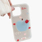 Apple Graphic Phone Case with Built In Grip Stand Fruit Design Protective Cover