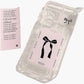 Phone Case with Card Holder Pocket Bow Graphic Design Protective Cover