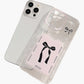 Phone Case with Card Holder Pocket Bow Graphic Design Protective Cover