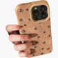 Faux Leather Phone Case with Floral Pattern Textured Finish Protective Cover