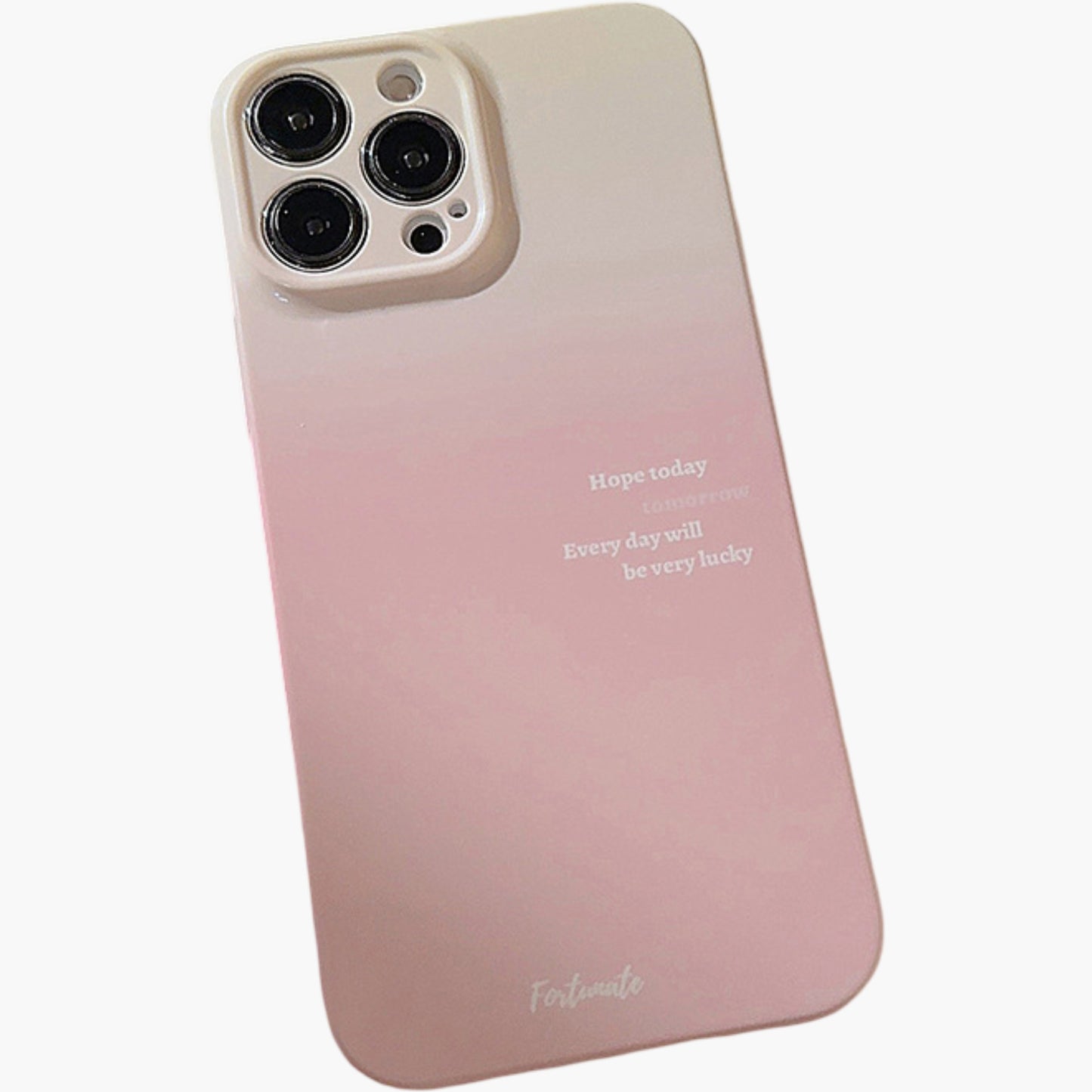 Gradient Phone Case with Soft Matte Finish Minimal Text Design Protective Cover