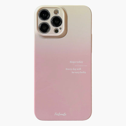 Gradient Phone Case with Soft Matte Finish Minimal Text Design Protective Cover