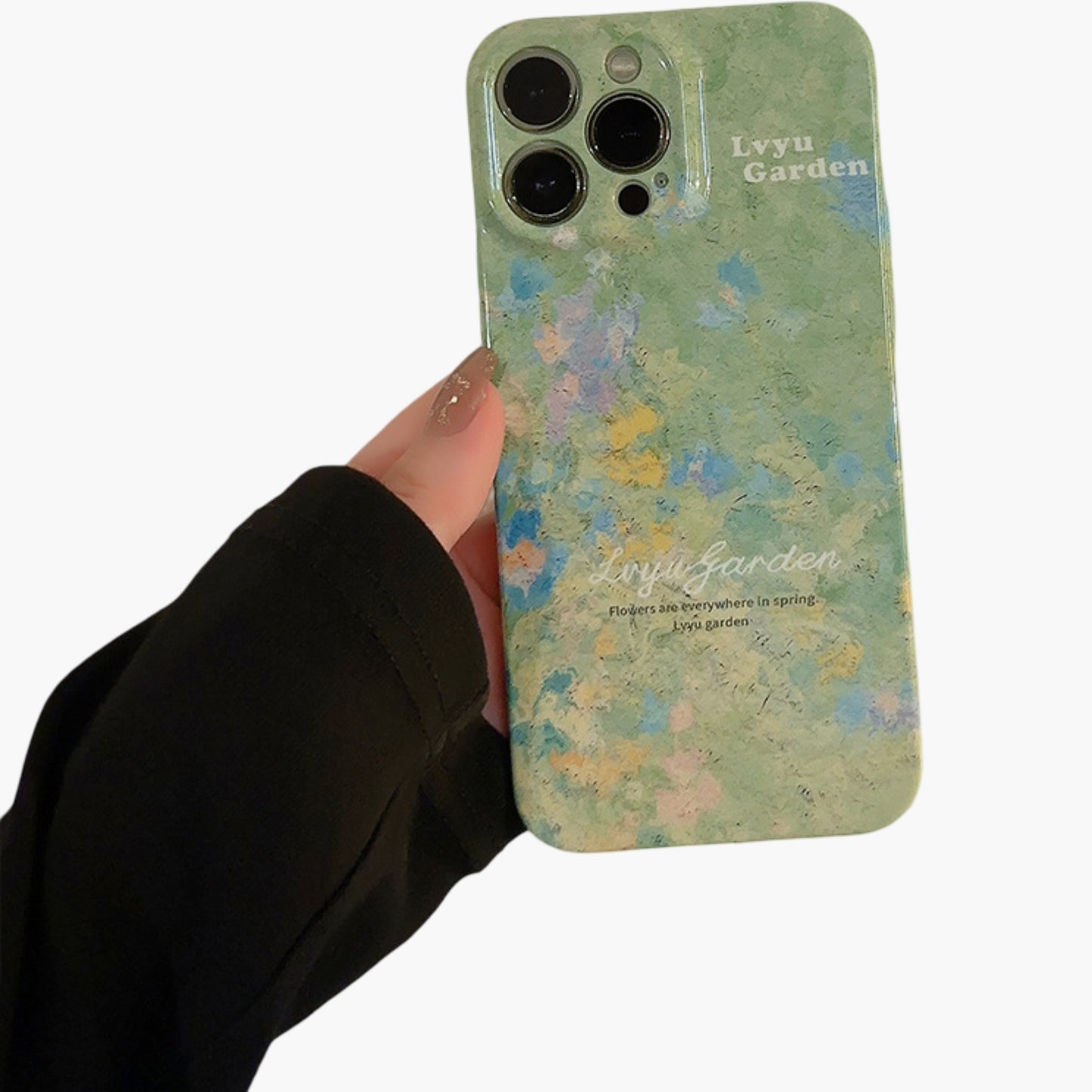 Floral Art Phone Case with Abstract Painting Pattern Soft Matte Protective Cover