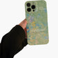 Floral Art Phone Case with Abstract Painting Pattern Soft Matte Protective Cover
