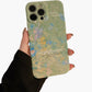 Floral Art Phone Case with Abstract Painting Pattern Soft Matte Protective Cover