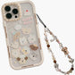 Puppy Friends Phone Case with Charm Strap Cute Cartoon Protective Cover