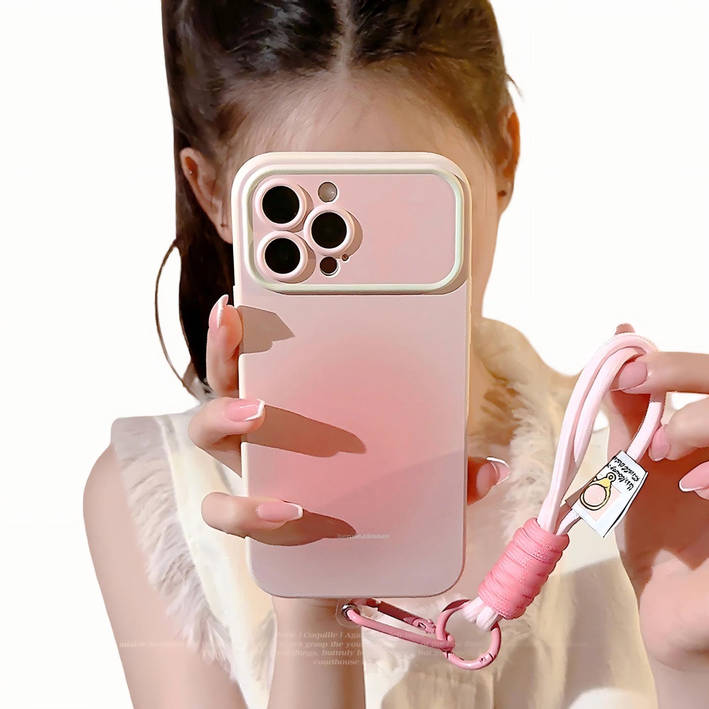 Gradient Phone Case with Wrist Strap Slim Protective Cover