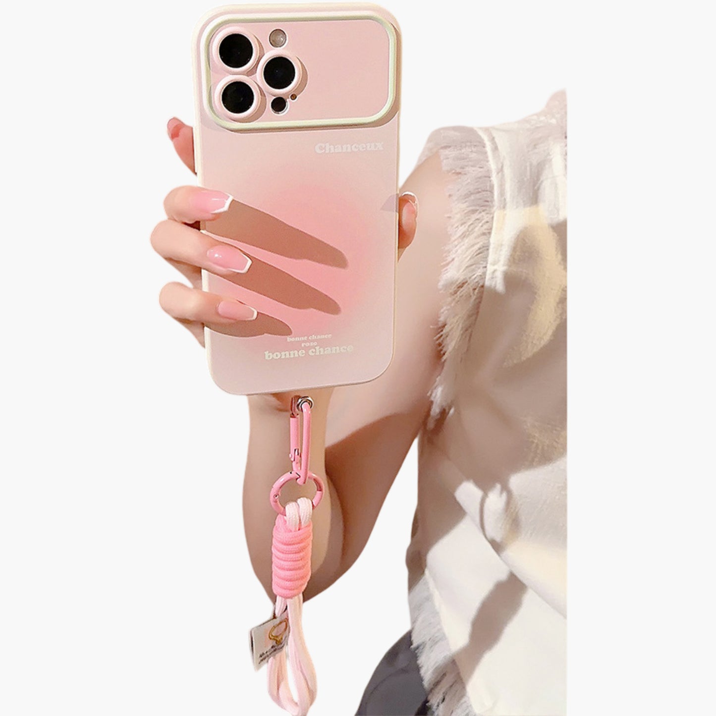 Gradient Phone Case with Wrist Strap Slim Protective Cover