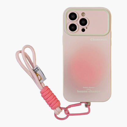 Gradient Phone Case with Wrist Strap Slim Protective Cover