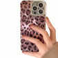 Leopard Pattern Phone Case Glossy Textured Protective Cover