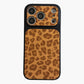 Leopard Print Phone Case with Wrist Strap Textured Back Protective Shock Resistant Cover