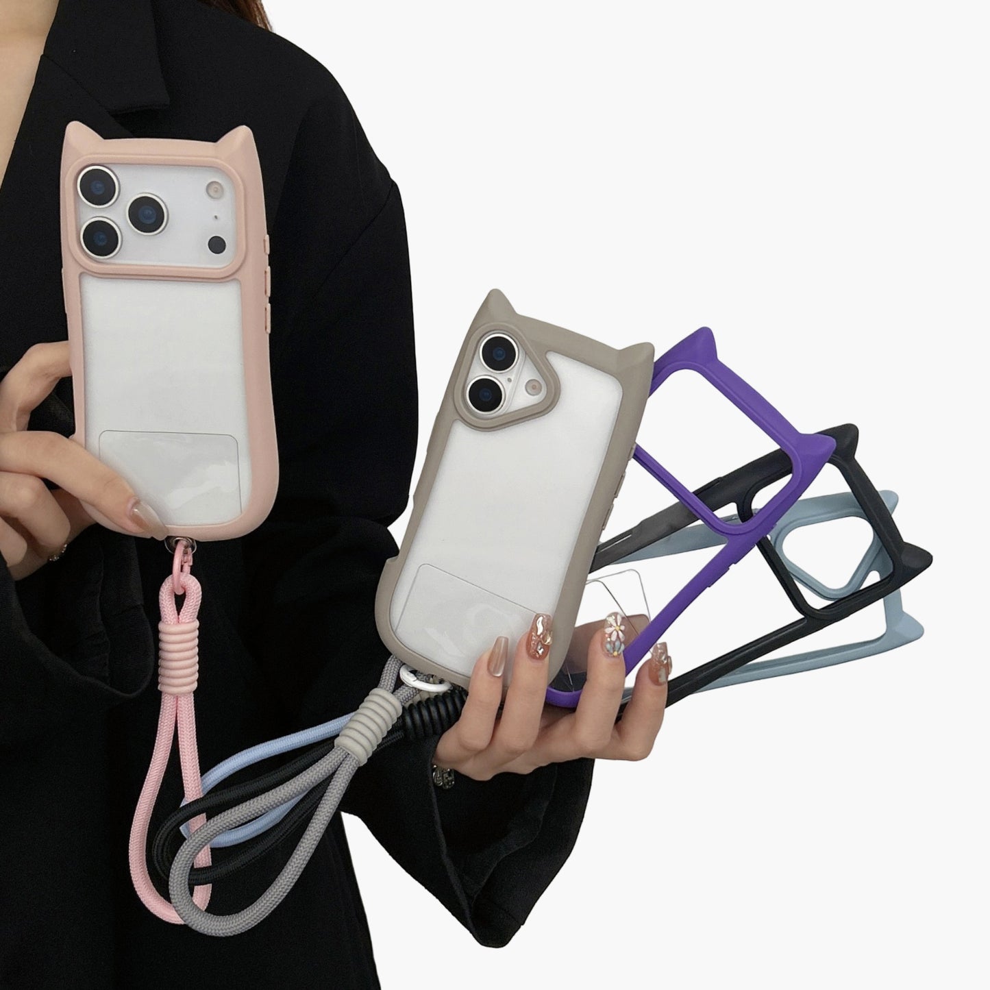 Shockproof Phone Case with Wrist Strap Protective Rugged Cover Anti Slip Grip Design