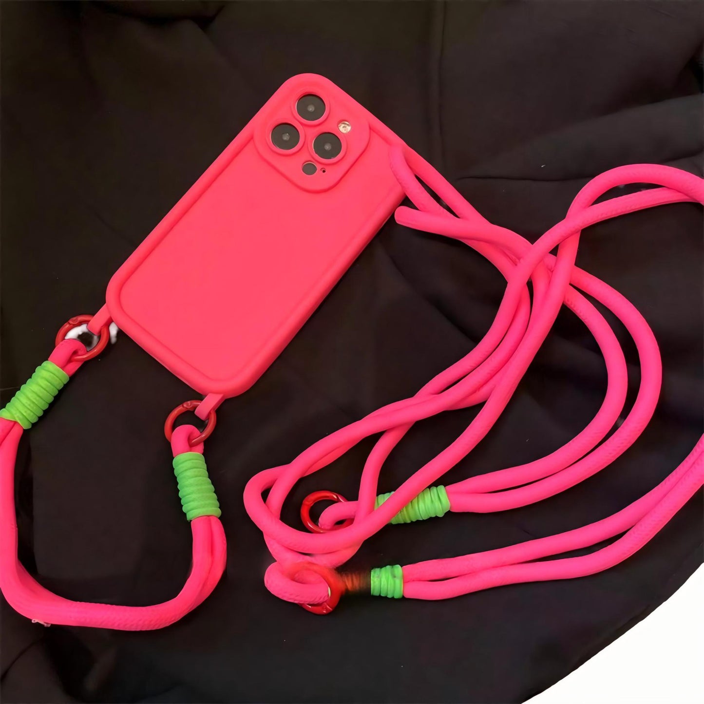 Crossbody Phone Case with Adjustable Strap Shock Resistant Silicone Cover Hands Free Design