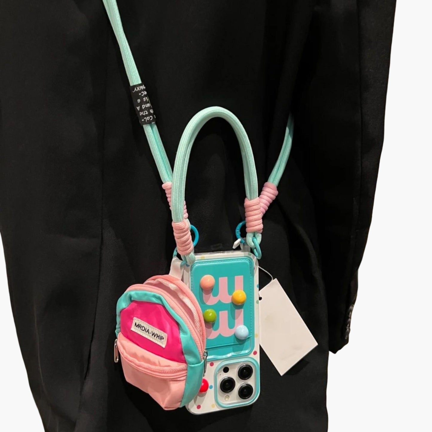 Crossbody Phone Case with Mini Pouch Adjustable Strap Protective Cover Hands Free Design