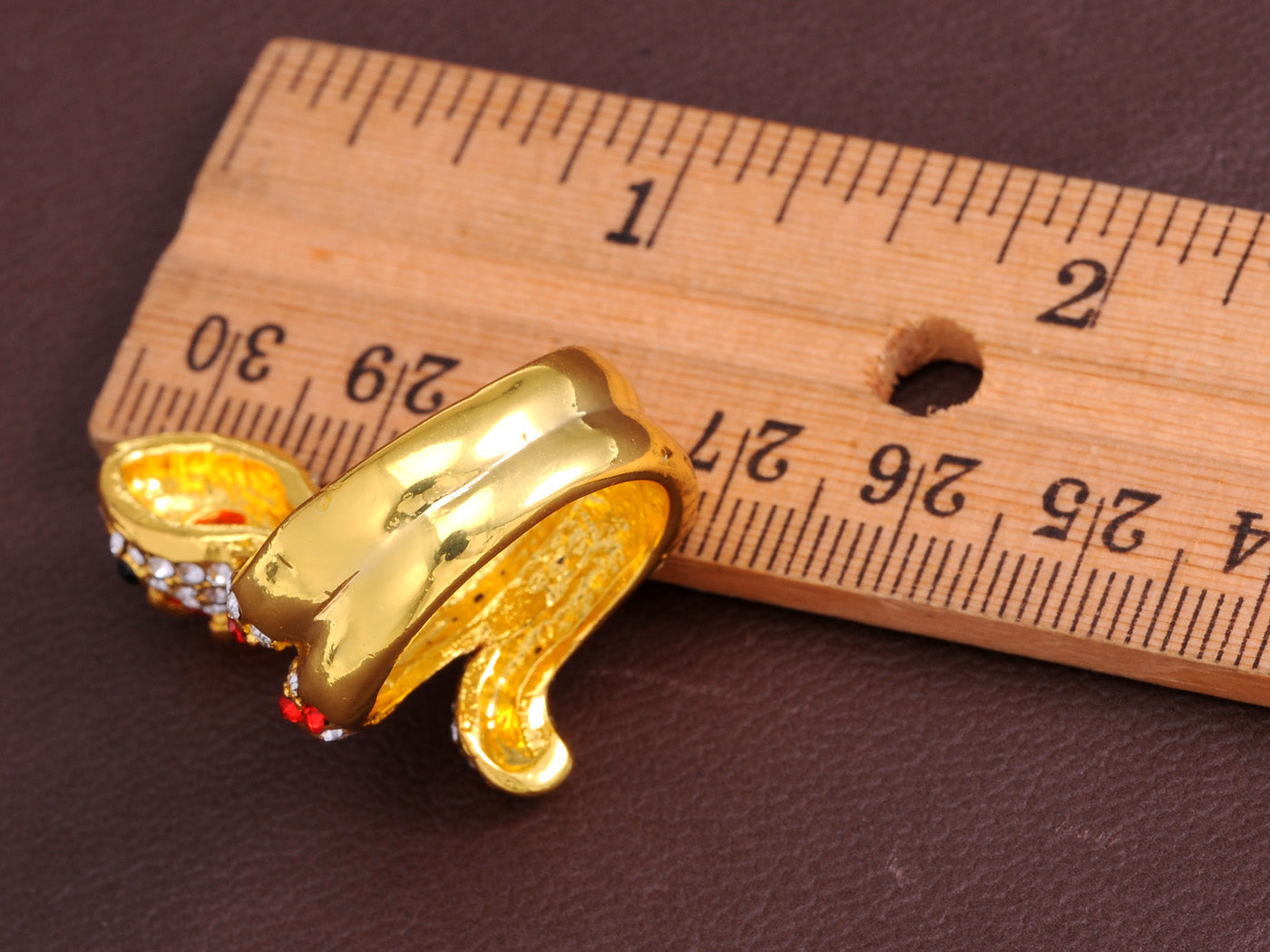 Ruby Red Body Fireopal Zircon Coiled Snake Sized Ring