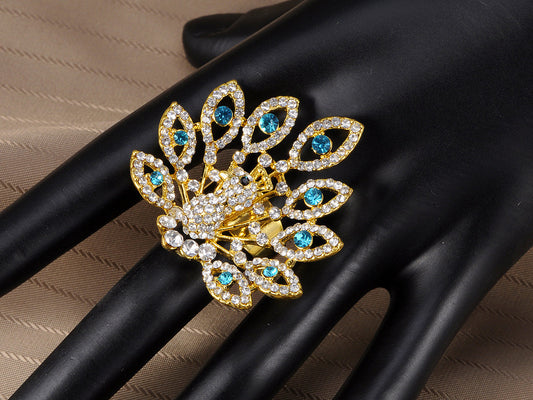 Shine Emerald Blue Peacock Ring