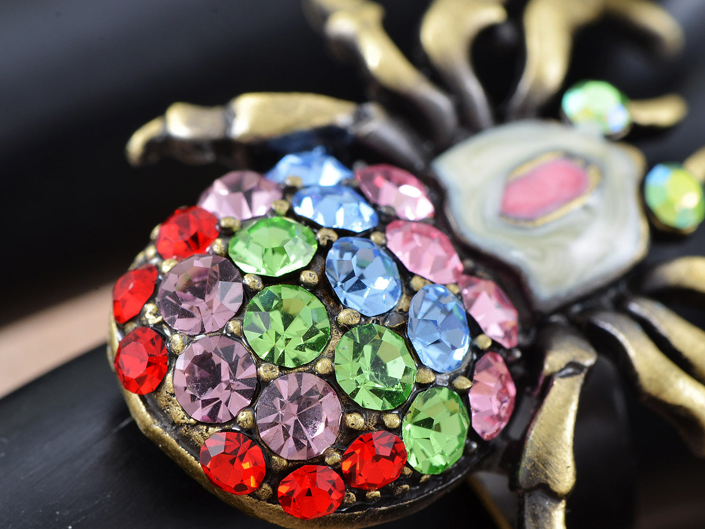 Multicolor Czech Body Spider Insect Bug Jewelry Ring