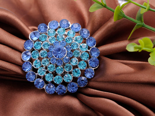 Stunning Face Aqua Blue Snowflake Flower Ring