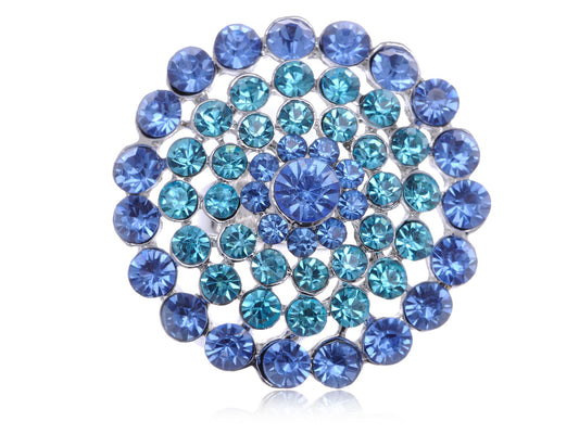 Stunning Face Aqua Blue Snowflake Flower Ring