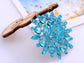 Stunning Face Aqua Blue Snowflake Flower Ring