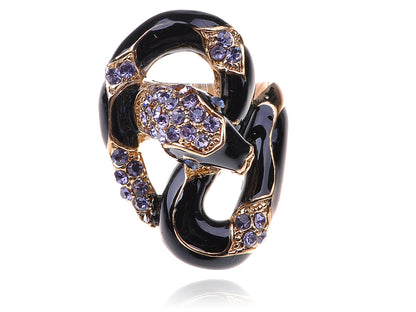 Black Gold Purple Wrap Around Snake Statement Rings