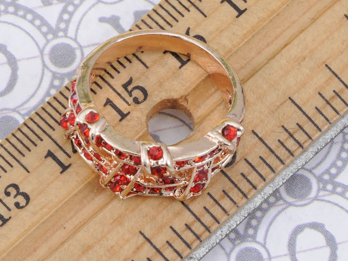 Ruby Embedded Criss Cross Design Ring