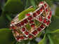 Ruby Embedded Criss Cross Design Ring