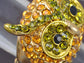 Glimmering Topaz & Lime Big Headed Owl Ring